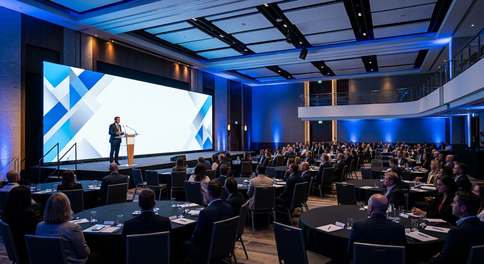 Persediaan persidangan dengan penterjemahan AI dan sari kata langsung di skrin